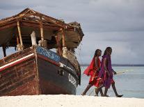 Maasai Warriors on Kendwa Beach, Zanzibar, Tanzania, East Africa, Africa-Andrew Mcconnell-Photographic Print