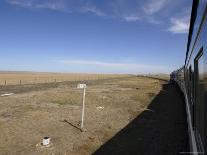 Trans-Mongolian Train Travelling Through the Gobi Desert En Route to Ulaan Baatar, Mongolia-Andrew Mcconnell-Photographic Print