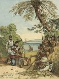 Columbus Building a Fort in Haiti-Andrew Melrose-Giclee Print