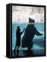 Andrew Zimmerman Watches a Grizzly Bear Swim in a Pool in the Exhibit at the Brookfield Zoo-null-Framed Stretched Canvas