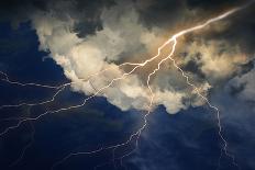 Lightning on Clouds Sky.-Andrew003-Art Print