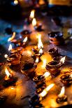 Burning Candles in the Indian Temple during Diwali, The Festival of Lights-Andrey Armyagov-Framed Photographic Print