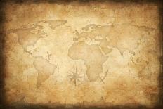 Aged Treasure Map Background-Andrey_Kuzmin-Art Print