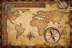 Aged Treasure Map Background-Andrey_Kuzmin-Art Print