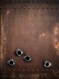 Old Metal Background With Bullet Holes-Andrey_Kuzmin-Art Print