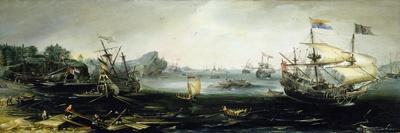 The Return of the Dutch Fleet, May 1, 1599, the Ships' Hollandia', 'Mauritius', 'Amsterdam' And' Du-Andries van Eertvelt-Giclee Print