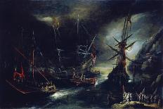 The 'Santa Maria' at Anchor, C.1628 (Oil on Panel)-Andries van Eertvelt-Giclee Print