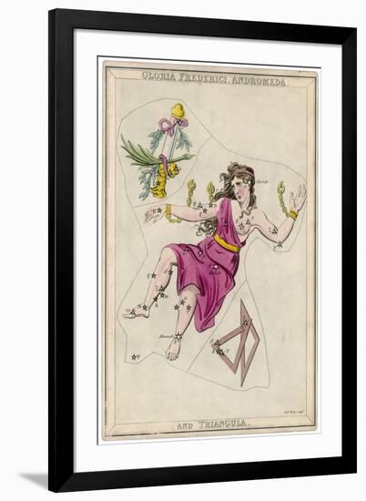 Andromeda (Gloria Federici) in Chains Plus Triangles Constellation-Sidney Hall-Framed Art Print