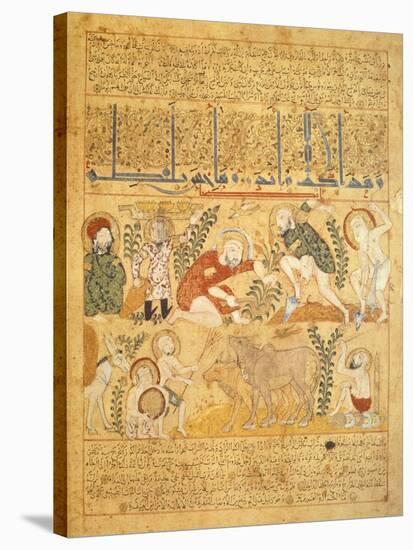Andromenadros, the Pharmacist, Surveys Agricultural Work, Miniature from the Book of Antidotes-null-Stretched Canvas