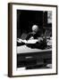 Andy at Typewriter, The Factory, NYC, circa 1965-Andy Warhol/ Nat Finkelstein-Framed Art Print