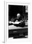 Andy at Typewriter, The Factory, NYC, circa 1965-Andy Warhol/ Nat Finkelstein-Framed Art Print