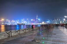 Avenue of Stars at Night, Hong Kong, China, Asia-Andy Brandl-Photographic Print