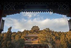 Pagodas and Jingshan Hill, Beijing, China, Asia-Andy Brandl-Photographic Print