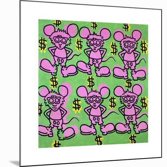 Andy Mouse 1985-Keith Haring-Mounted Print