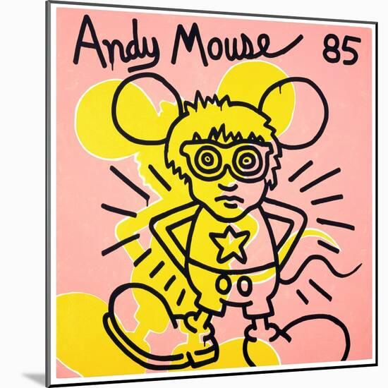 Andy Mouse 1985-Keith Haring-Mounted Giclee Print