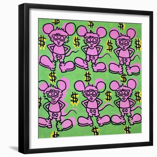 Andy Mouse 1985-Keith Haring-Framed Giclee Print