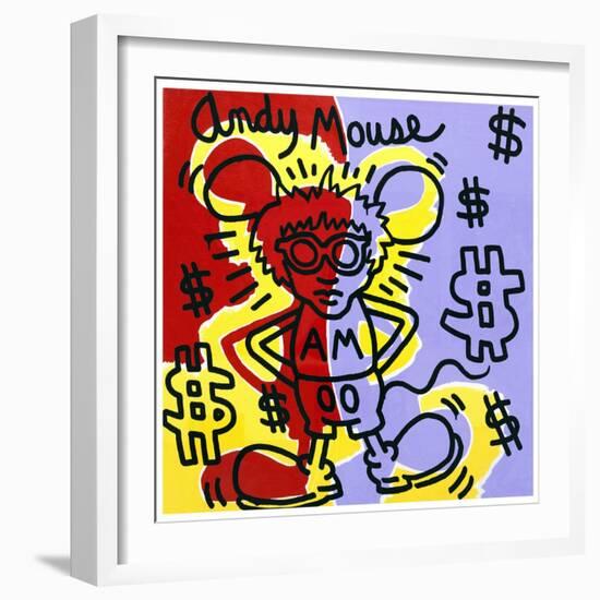 Andy Mouse 1985-Keith Haring-Framed Giclee Print