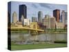Andy Warhol Bridge (7th Street Bridge) and Allegheny River, Pittsburgh, Pennsylvania, United States-Richard Cummins-Stretched Canvas