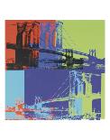 Brooklyn Bridge, 1983 (orange, blue, lime)-Andy Warhol-Art Print