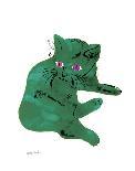 Cat From "25 Cats Named Sam and One Blue Pussy" , c. 1954 (Green Cat)-Andy Warhol-Art Print
