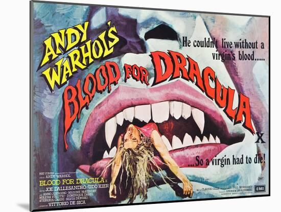 Andy Warhol's Young Dracula, (aka Andy Warhol's Dracula, aka Blood for Dracula), poster art, 1974-null-Mounted Poster