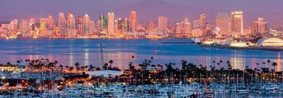 San Diego Skyline at Night and Marina-Andy Z-Art Print
