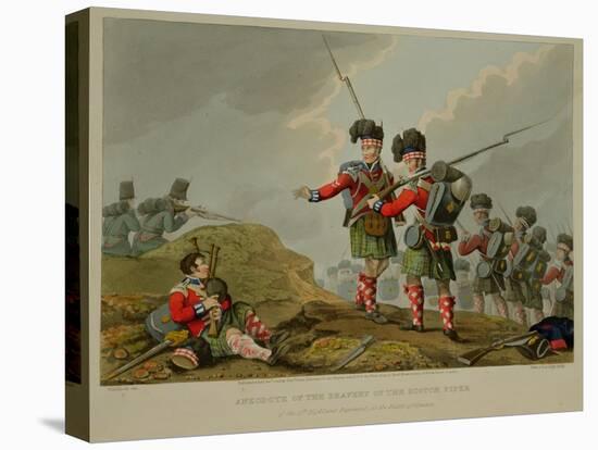 Anecdote of the Bravery of the Scotch Piper of the 11th Highland Regiment at the Battle of Vimiero-Franz Joseph Manskirch-Stretched Canvas