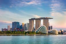 Singapore Skyline. Singapore`S Business District, Marina Bay Sand and the Garden by the Bay on Suns-anekoho-Photographic Print
