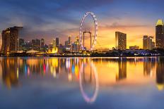 Singapore Skyline. Singapore`S Business District, Marina Bay Sand and the Garden by the Bay on Suns-anekoho-Photographic Print