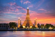 Wat Arun Night View Temple in Bangkok, Thailand-anekoho-Framed Photographic Print