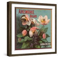 Anemone Brand - California - Citrus Crate Label-Lantern Press-Framed Art Print