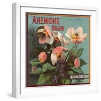 Anemone Brand - California - Citrus Crate Label-Lantern Press-Framed Art Print