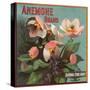 Anemone Brand - California - Citrus Crate Label-Lantern Press-Stretched Canvas