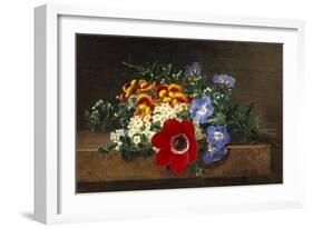 Anemone, White Spirea, Calceolaria and Blue Geranium-Johan Laurentz Jensen-Framed Giclee Print