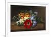 Anemone, White Spirea, Calceolaria and Blue Geranium-Johan Laurentz Jensen-Framed Giclee Print