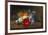 Anemone, White Spirea, Calceolaria and Blue Geranium-Johan Laurentz Jensen-Framed Giclee Print