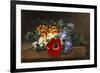 Anemone, White Spirea, Calceolaria and Blue Geranium-Johan Laurentz Jensen-Framed Giclee Print