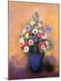 Anemones and Lilac in a Blue Vase, After 1912-Odilon Redon-Mounted Giclee Print