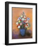 Anemones and lilacs in a blue vase. After 1912-Odilon Redon-Framed Giclee Print