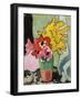 Anemones and Mimosa, 1943 (Oil on Board)-Louis Valtat-Framed Giclee Print