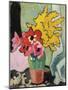 Anemones and Mimosa, 1943 (Oil on Board)-Louis Valtat-Mounted Giclee Print