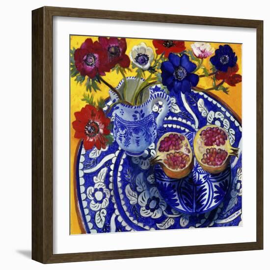 Anemones and Pomegranate (Anemones et Grenade)-Isy Ochoa-Framed Giclee Print