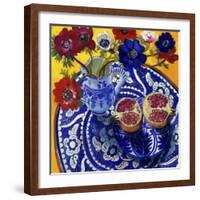 Anemones and Pomegranate (Anemones et Grenade)-Isy Ochoa-Framed Giclee Print