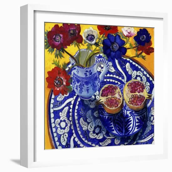 Anemones and Pomegranate (Anemones et Grenade)-Isy Ochoa-Framed Giclee Print