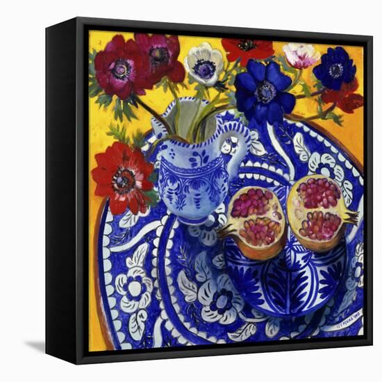 Anemones and Pomegranate (Anemones et Grenade)-Isy Ochoa-Framed Stretched Canvas