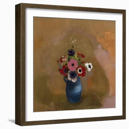 Anémones dans un vase bleu-Odilon Redon-Framed Giclee Print
