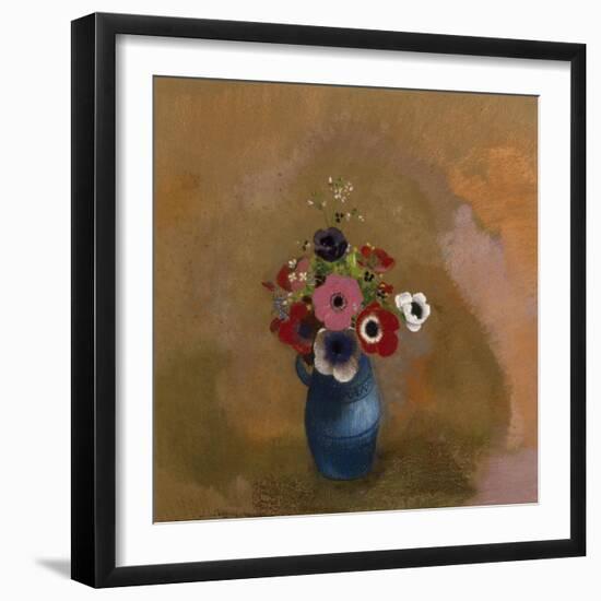 Anémones dans un vase bleu-Odilon Redon-Framed Giclee Print