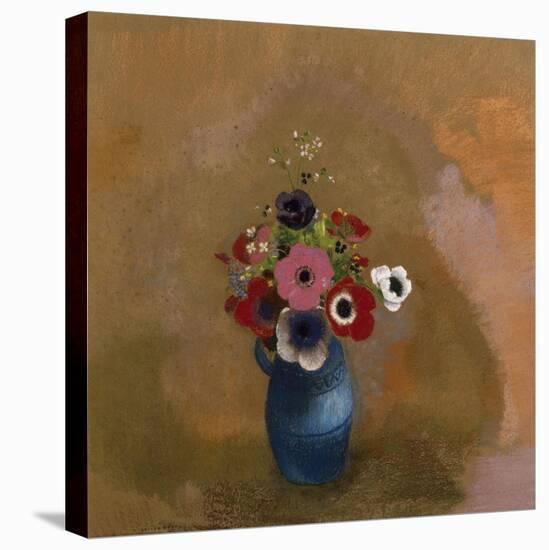 Anémones dans un vase bleu-Odilon Redon-Stretched Canvas