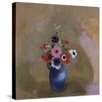 Anémones dans un vase bleu-Odilon Redon-Stretched Canvas