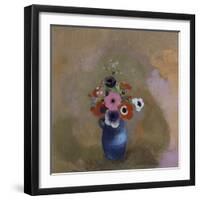 Anémones dans un vase bleu-Odilon Redon-Framed Giclee Print